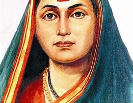 Portrait representing Savitribai Phule, education reformer